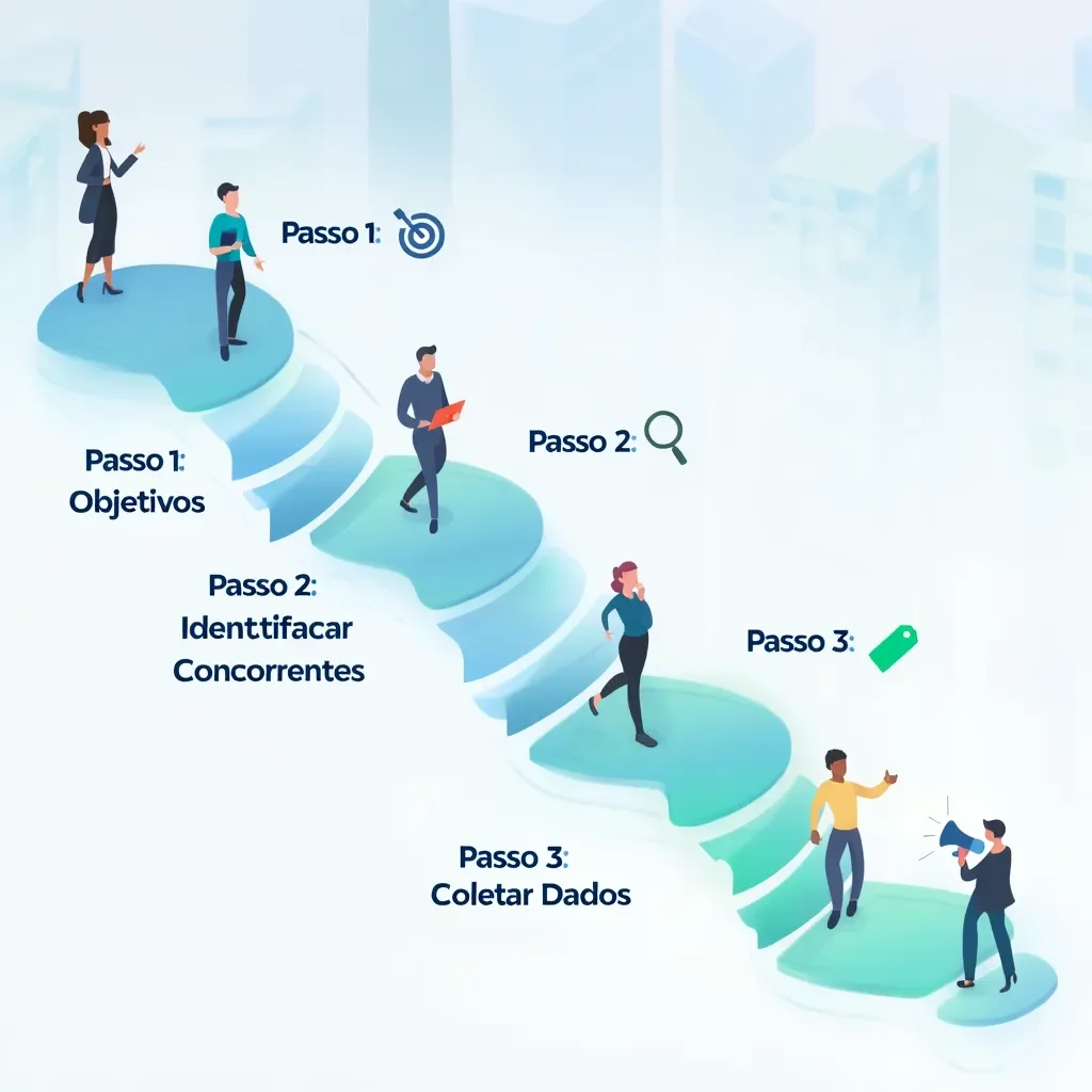 Roteiro passo a passo para análise competitiva em um quadro flutuante