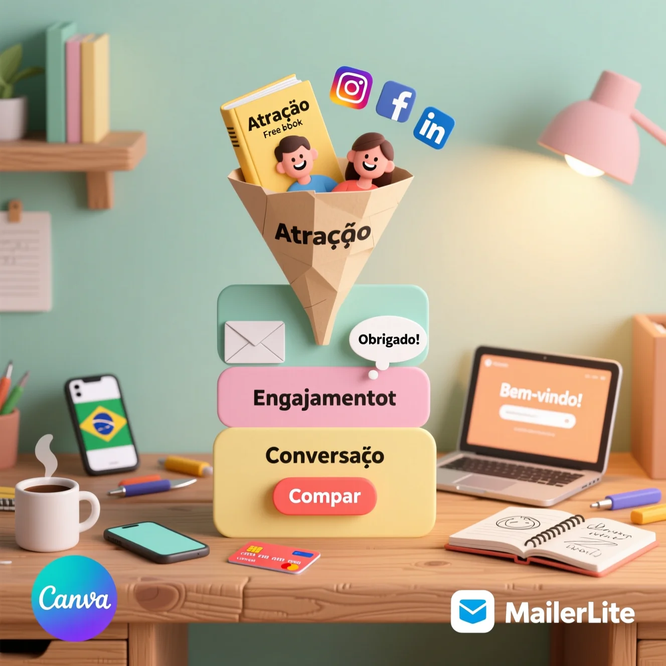 Visual Metaphor of a Simple Sales Funnel on a Budget